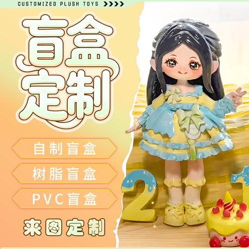 盲盒定制手办生日礼物情侣石塑粘土真人物3diy自制小人偶照片公仔