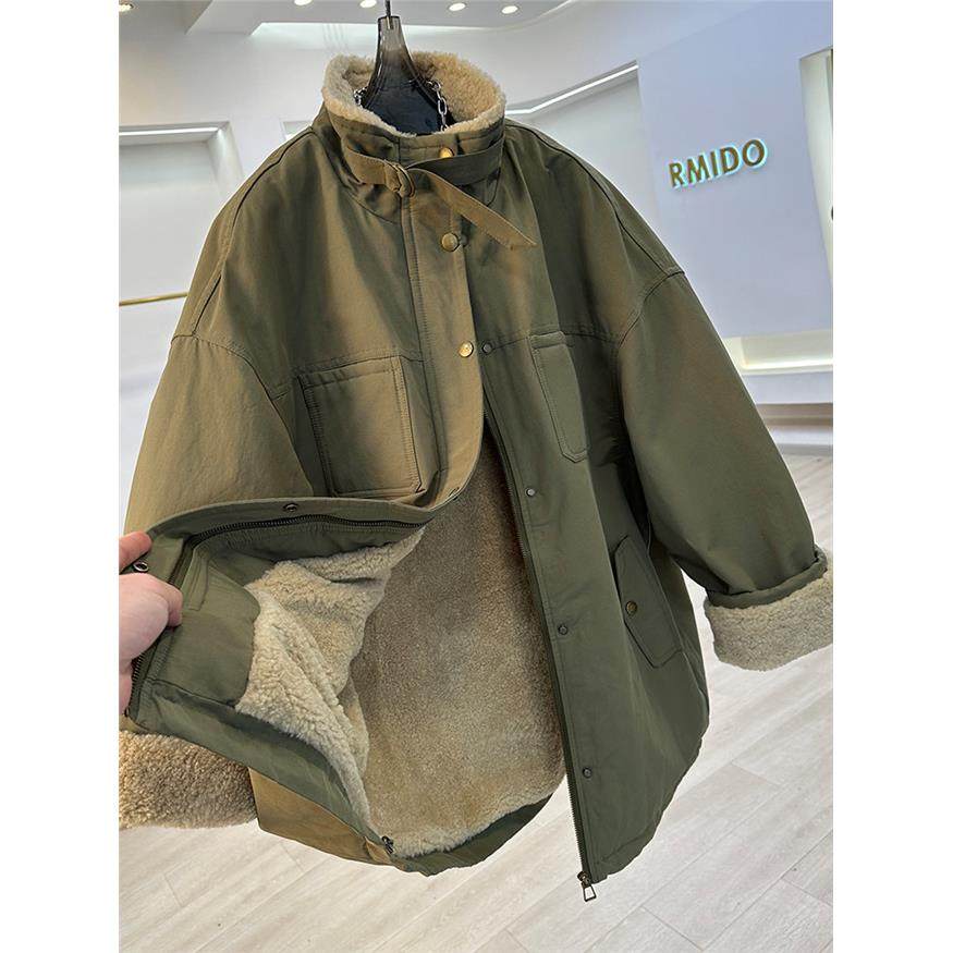 高级感超好看工装派克服棉衣女2025冬季新款彷羊羔毛流行大衣外套,个性定制/设计服务/DIY,棉服工装,淘宝优惠券,粉丝福利购,淘宝优惠卷