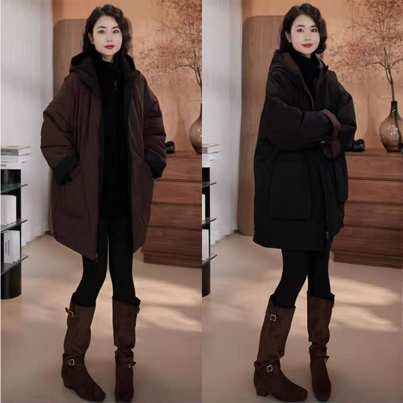 高级感双面穿连帽棉服女款冬季休闲宽松显瘦中长款棉衣夹棉外套潮,个性定制/设计服务/DIY,棉服工装,淘宝优惠券,粉丝福利购,淘宝优惠卷