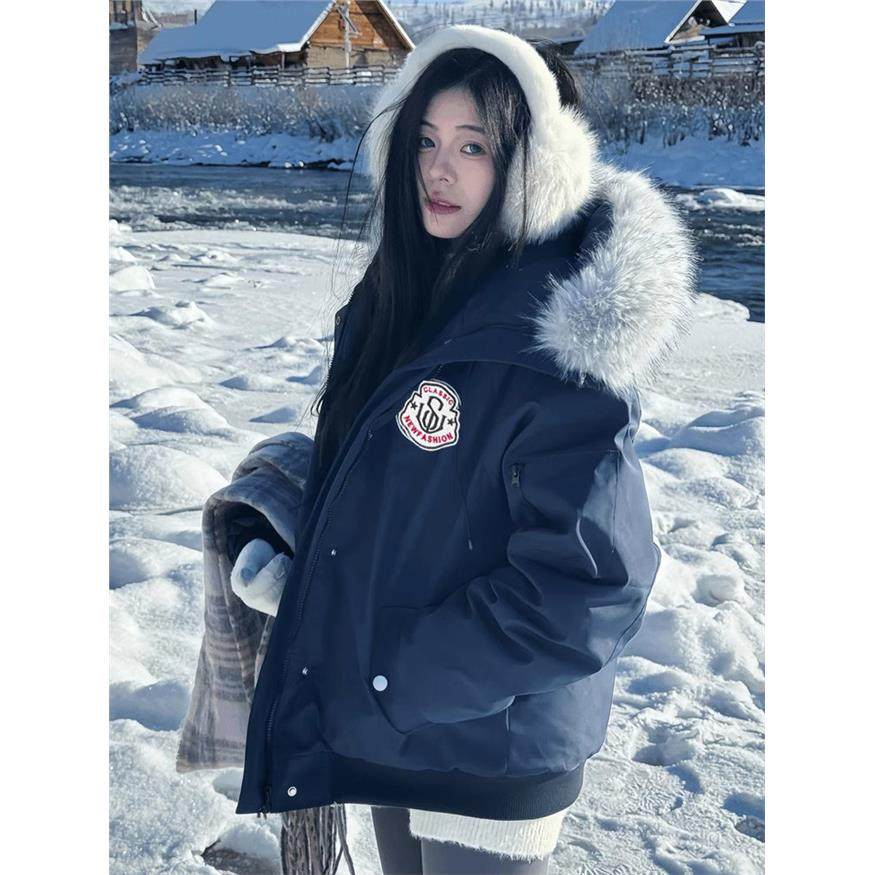 美式连帽毛领派克服棉服女冬季加厚保暖覆古短款工装棉衣棉袄外套,个性定制/设计服务/DIY,棉服工装,淘宝优惠券,粉丝福利购,淘宝优惠卷