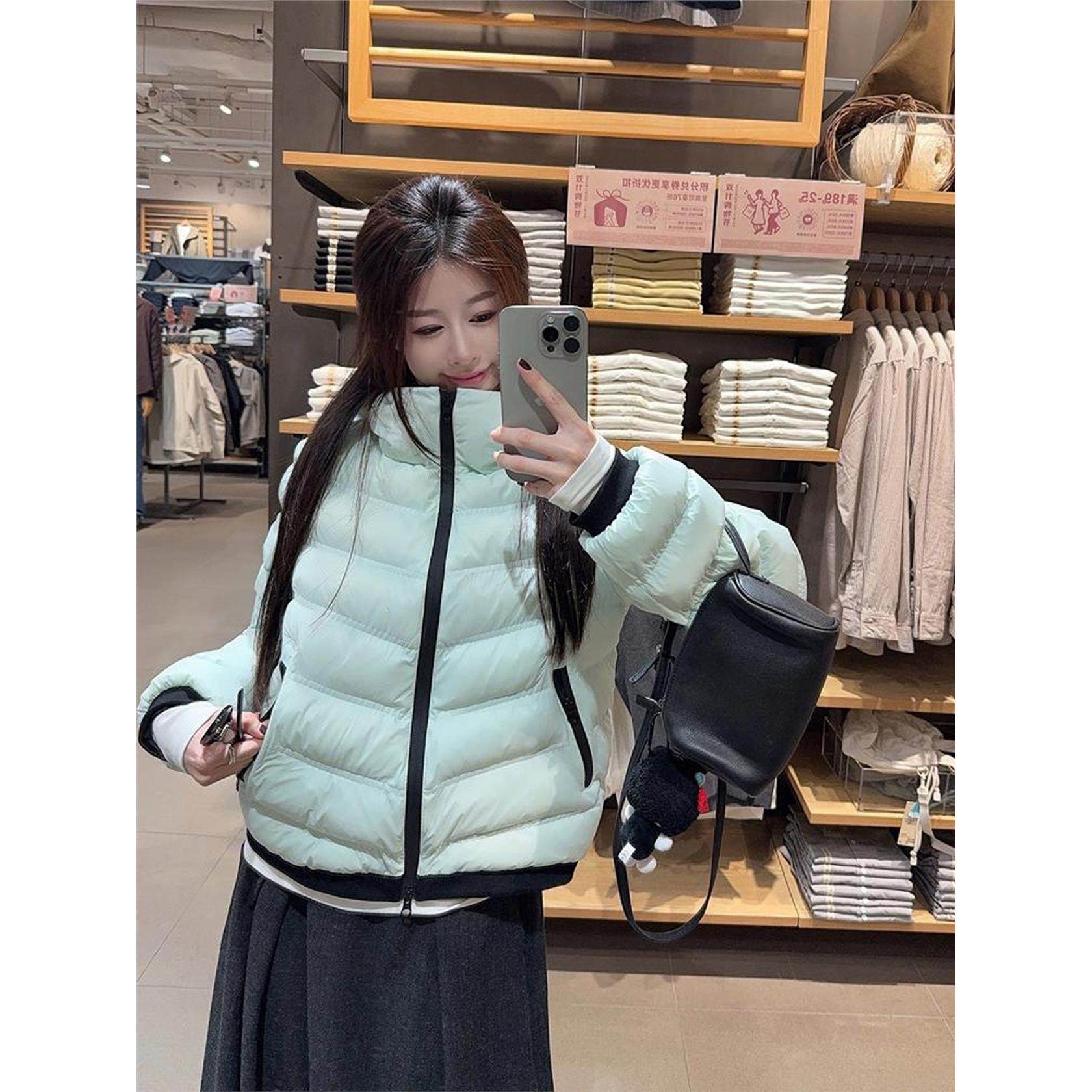 撞色连帽长袖棉服女2025秋冬新款面包服防风保暖高级宽松棉衣外套,个性定制/设计服务/DIY,棉服工装,淘宝优惠券,粉丝福利购,淘宝优惠卷