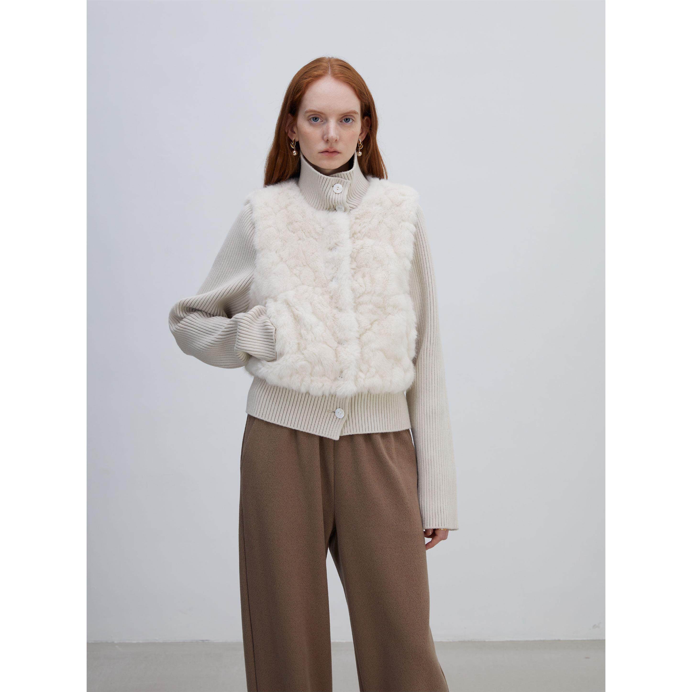 1Mirro2025新款冬季法式针织拼毛短款大衣外套女气质保暖环保皮草,个性定制/设计服务/DIY,棉服工装,淘宝优惠券,粉丝福利购,淘宝优惠卷