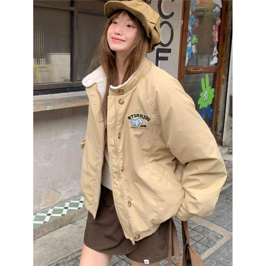 超好看短款棉服女款2025新款冬季加厚羊羔毛夹棉外套秋冬棉衣棉袄,个性定制/设计服务/DIY,棉服工装,淘宝优惠券,粉丝福利购,淘宝优惠卷