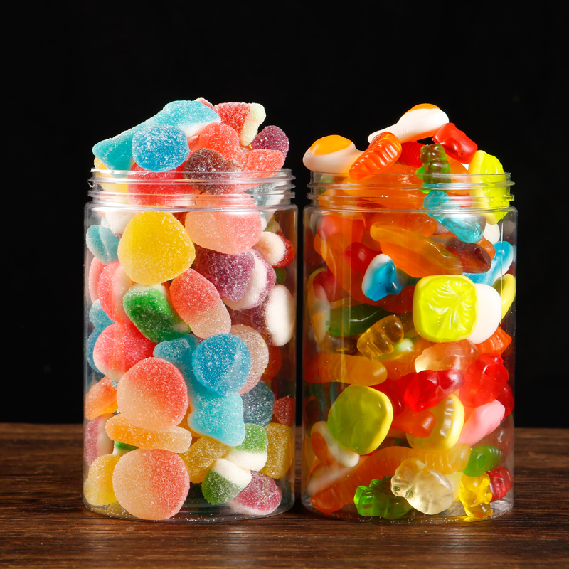 酸砂甜砂爆浆涂油水果味橡皮糖软糖五彩混搭解馋零食混合口味果汁