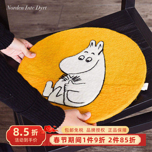 瑞典KLIPPAN羊毛毡椅垫圆形姆明MOOMIN卡通坐垫北欧沙发垫子座垫