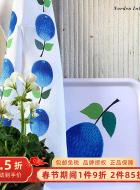 瑞典Gustavsberg蓝李子托盘家用组合餐盘板茶巾餐巾杯垫装饰摆件
