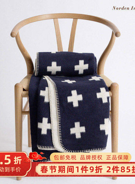 瑞典Pia Wallen十字毛毯全棉亲肤秋冬盖毯床尾毯空调沙发户外毯