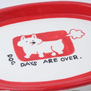 猹鱼商店 “狗日结束”系列陶瓷餐具可爱狗狗手绘釉下彩盘子原创