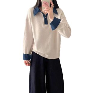 宽松翻领绝美巨好看有设计感的红色毛衣女款2025新款时尚洋气时髦