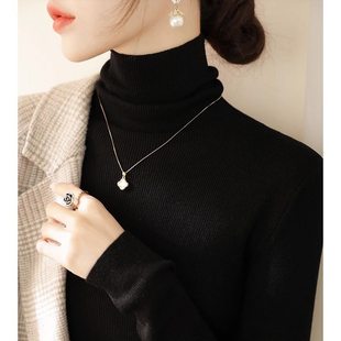 高领打底绝美巨好看有设计感的红色毛衣女款2025新款时尚洋气时髦