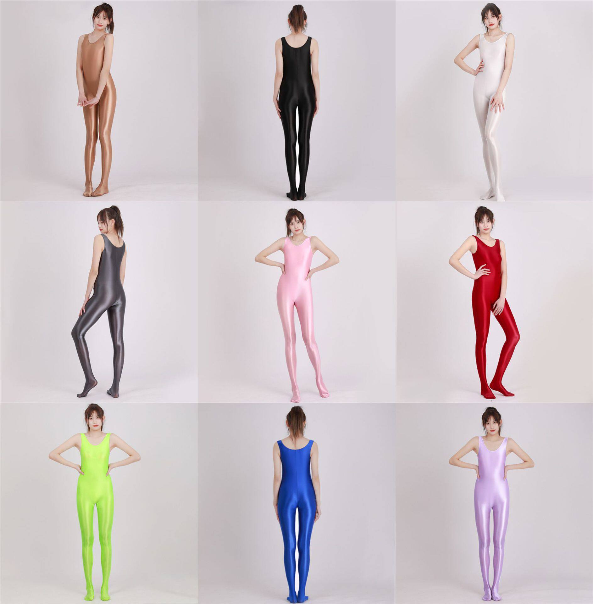 夜店亮丝日系舍宾袜胖mm闪光弹力冰丝健美裤女无缝超露诱惑连体袜