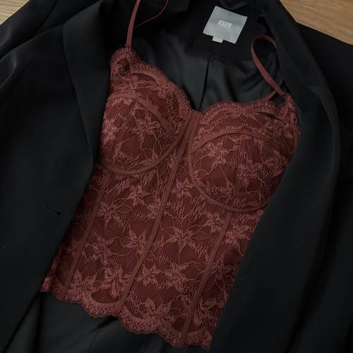 秋冬加绒蕾丝吊带背心女自带胸垫内搭可外穿鱼骨修身保暖打底上衣