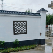 78.5大号方形透窗树脂新中式 一体仿古小院墙装 饰塑料镂空窗花挂件