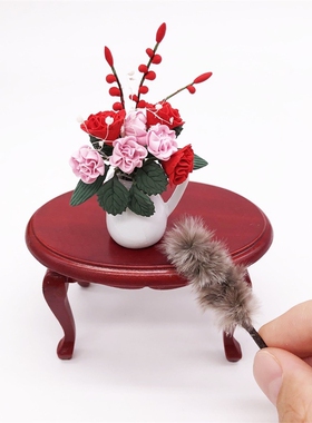 小人国迷你小玩具娃娃屋家具袖珍摆件鸡毛掸子过家家鸡毛刷掸帚