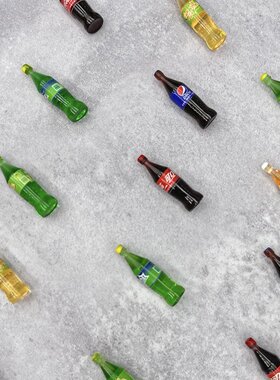 仿真可乐雪碧瓶摆件手机壳奶油胶