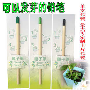 种子铅笔刻字定制单支包装发芽笔神奇可以种的植物笔创意礼品铅笔