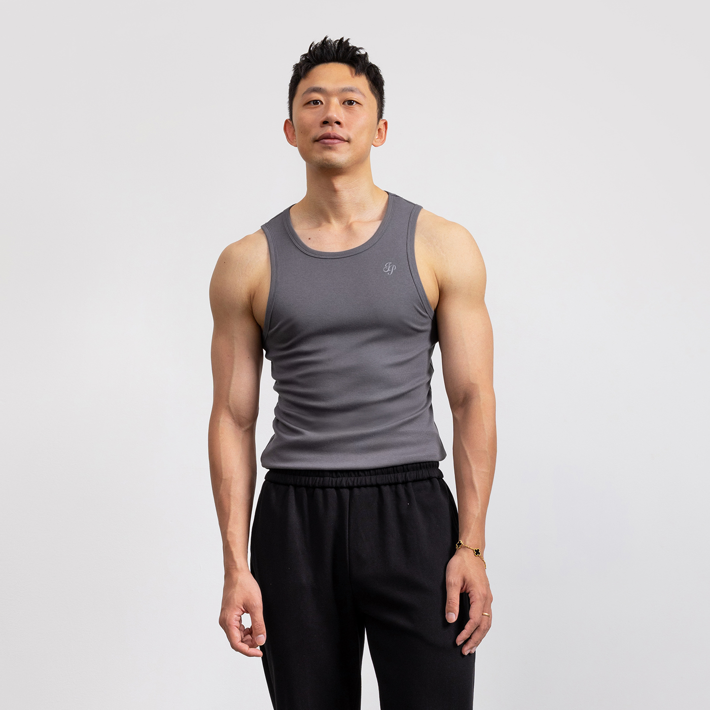 JEMVSUNP无袖圆领弹力背心男士