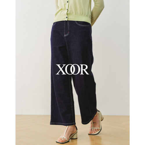 XOOR弹力阔腿显瘦牛仔裤女2026春