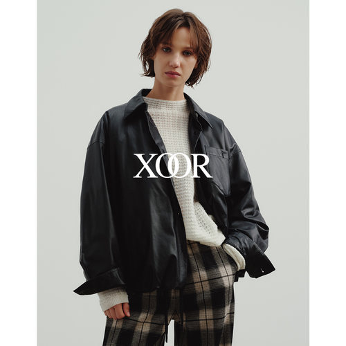 XOOR蛋白皮质感PU鹅绒服2025冬女