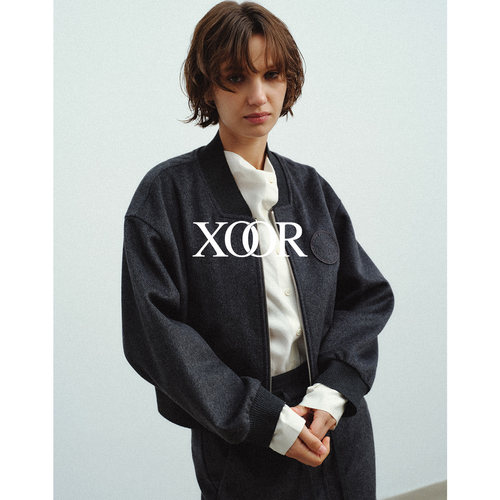 XOOR轻薄呢料夹克短款外套2025冬