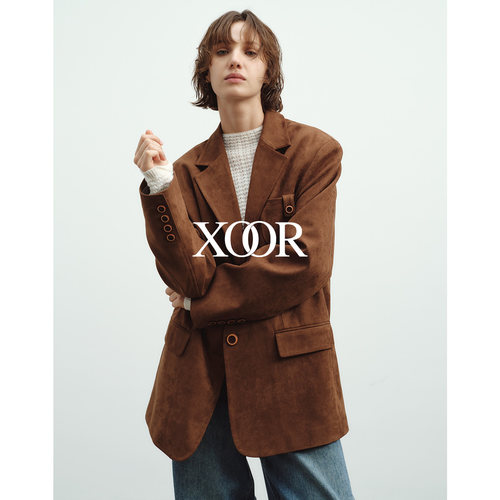 XOOR宽松阔肩立体口袋复古中长款