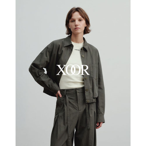 XOOR衬衫领单排扣显高女衬衫2026