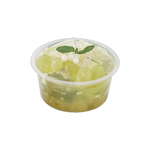 冰粉专用碗一次性食品级家用即弃碗网红水果捞打包盒圆形带盖透明