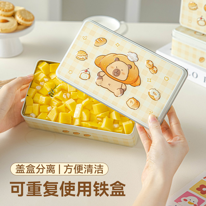 美涤长方形马口铁铁盒子