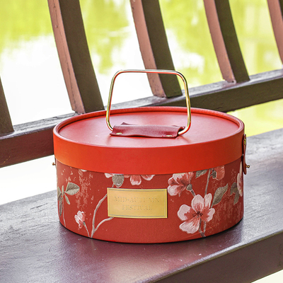 美涤圆形月饼8粒装礼盒空盒红色