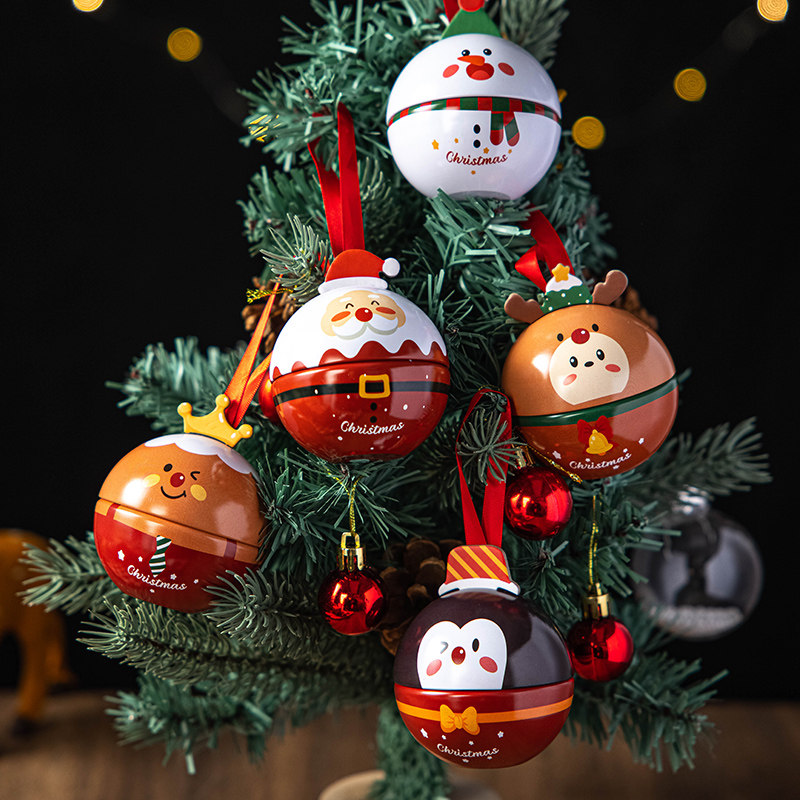 圆铁罐场景布置平安夜抽奖礼物摆件糖果罐子盲盒包装饰小玩具创意