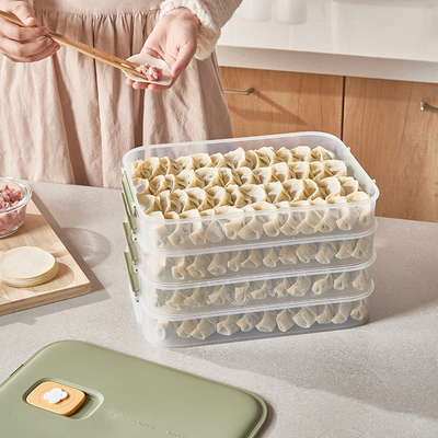饺子盒食品级冷冻专用冰箱馄饨收纳手提保鲜速冻水饺家用厨房神器