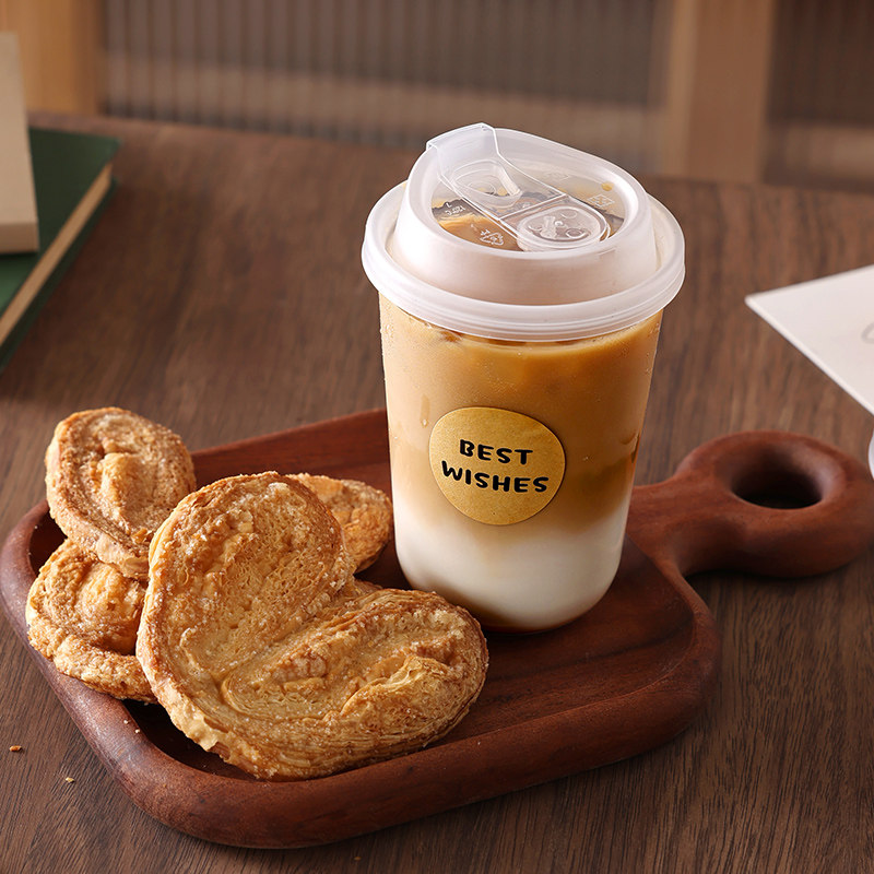 一次性咖啡杯带盖加厚家用的奶茶店专用商塑料冷饮品打包外带自制