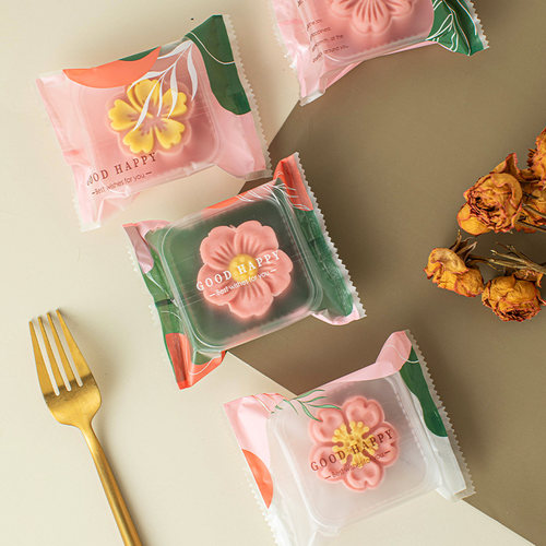 月饼包装袋中秋节带底托100克