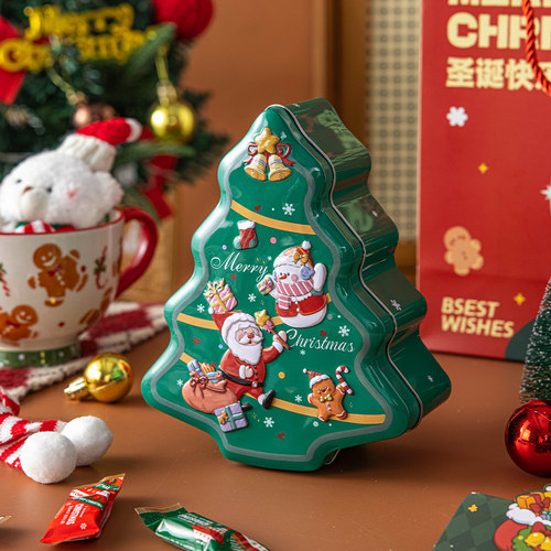 美涤2025新款圣诞树形糖果密封罐
