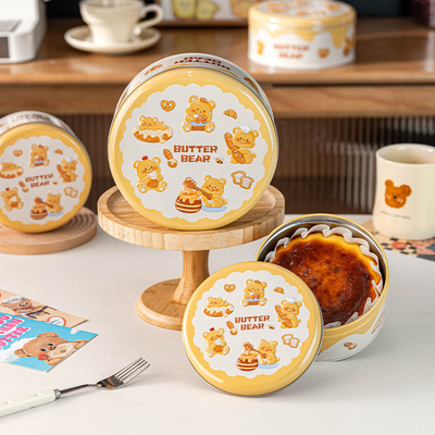 美涤圆形马口铁铁盒烘焙空罐