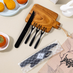 中秋月饼刀叉套餐加厚一次性食品级蛋糕水果糕点1刀4叉餐具