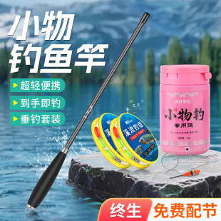小物釣魚竿套裝 鳑鲏馬口兒童魚竿全套短節(jié)迷你溪流竿超輕超細(xì)手竿