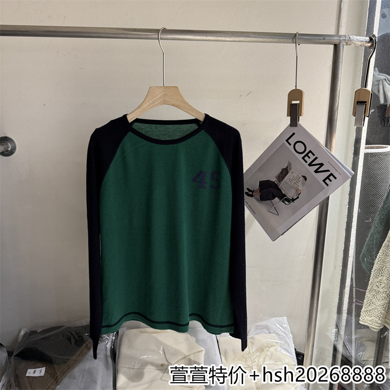 欧洲站2026早秋新款休闲简约百搭圆领宽松插肩袖宽松套头T恤上衣