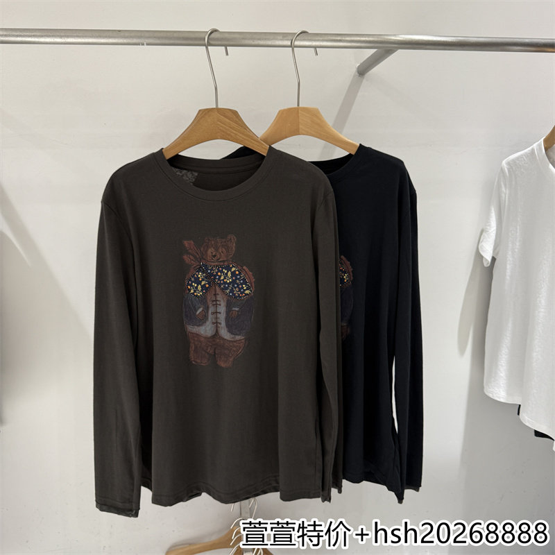 欧洲站2026早秋新款时尚简约圆领百搭图案印花柔软舒适套头T恤女
