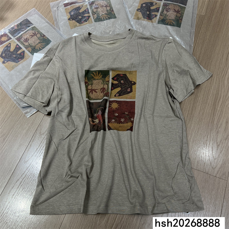 欧洲站2026夏季新款卡通印花宽松大码圆领短袖T恤百搭休闲上衣女