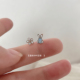 s999纯银小小只可爱耳钉女新款 小众设计感不对称耳环小巧养耳耳饰
