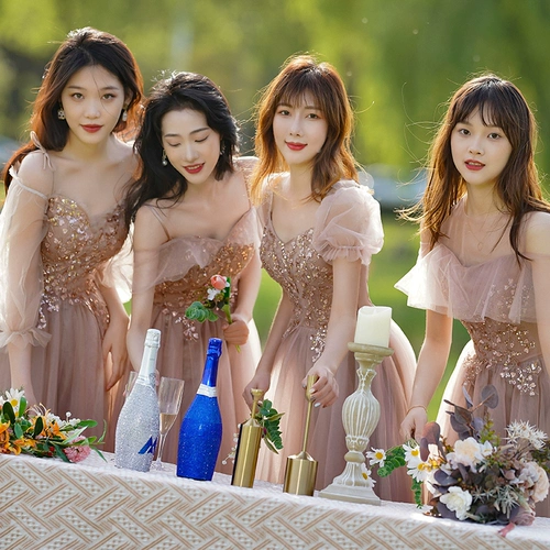 Летнее платье подружки невесты, длинное вечернее платье, юбка, средней длины, по фигуре