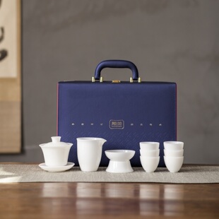云淡风轻冰玉釉茶具套组手工茶器羊脂玉瓷功夫茶具简约现代陶瓷