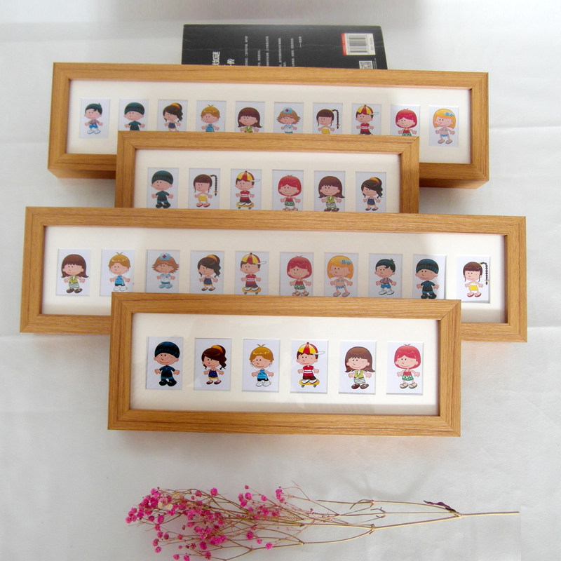 宝宝创意相框儿童证件照摆台长方形婴儿成长纪念像框生活照记录