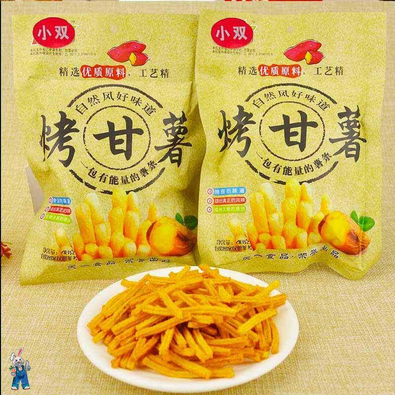 新日期。脆烤甘薯小双薯条烤甘薯膨化食品红薯干条年货炒货
