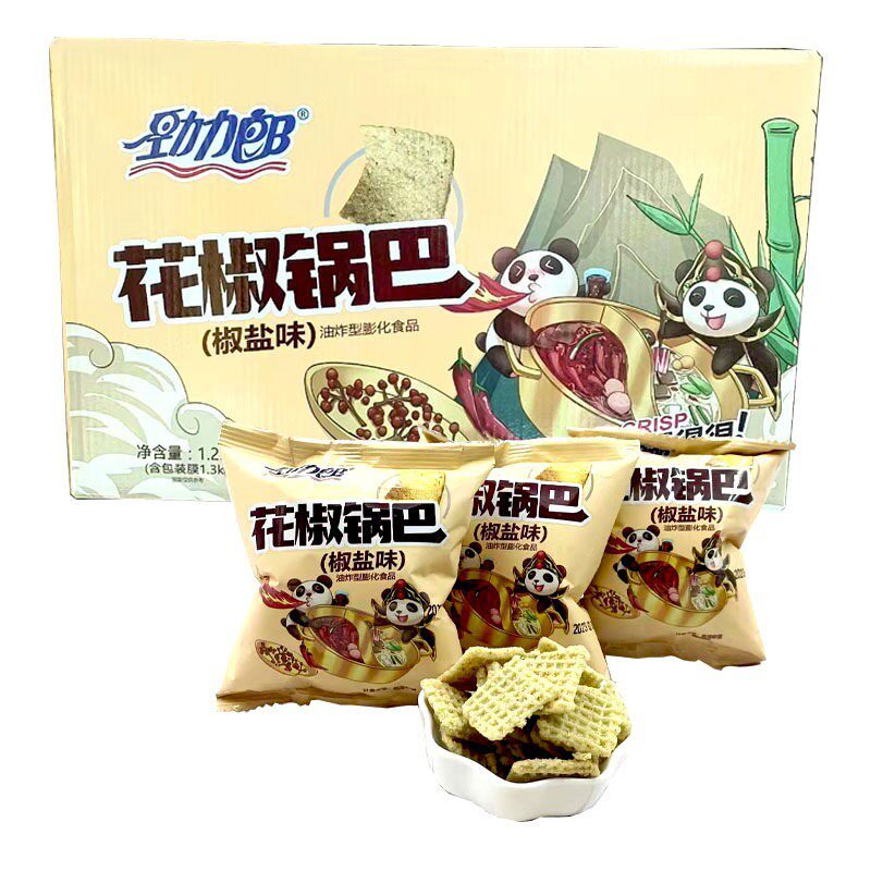 新货劲力郎花椒锅巴椒盐味网红办公室小零食小吃休闲食品