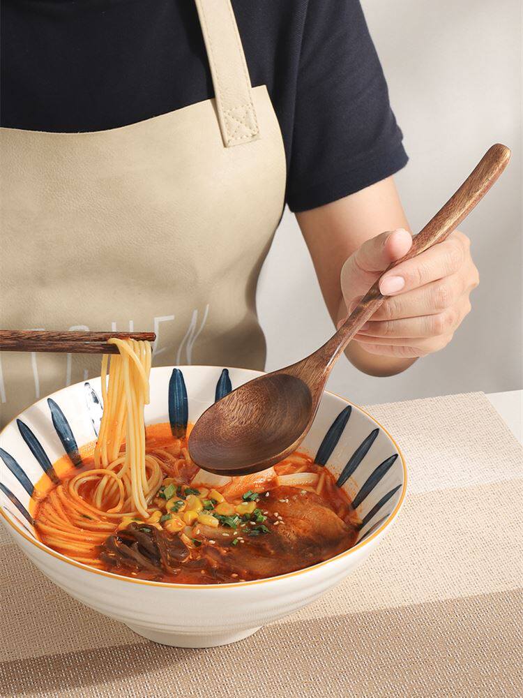 网红干饭勺螺蛳粉木勺子吃饭用吃播大勺子干饭人专用特大长把汤勺
