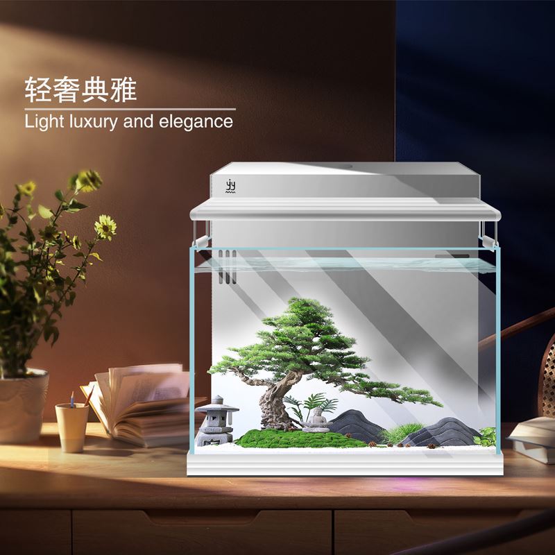 超白玻璃鱼缸背滤干湿分离生态造景客厅免换水自循环家用小水族箱
