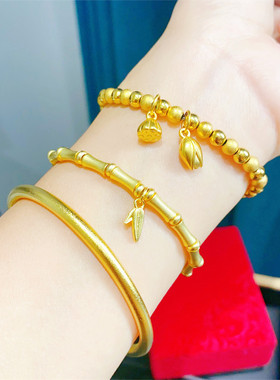 镀金色古法传承竹节手链