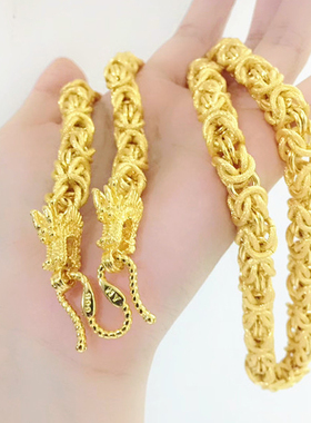 镀越南沙金项链男女粗久不掉色